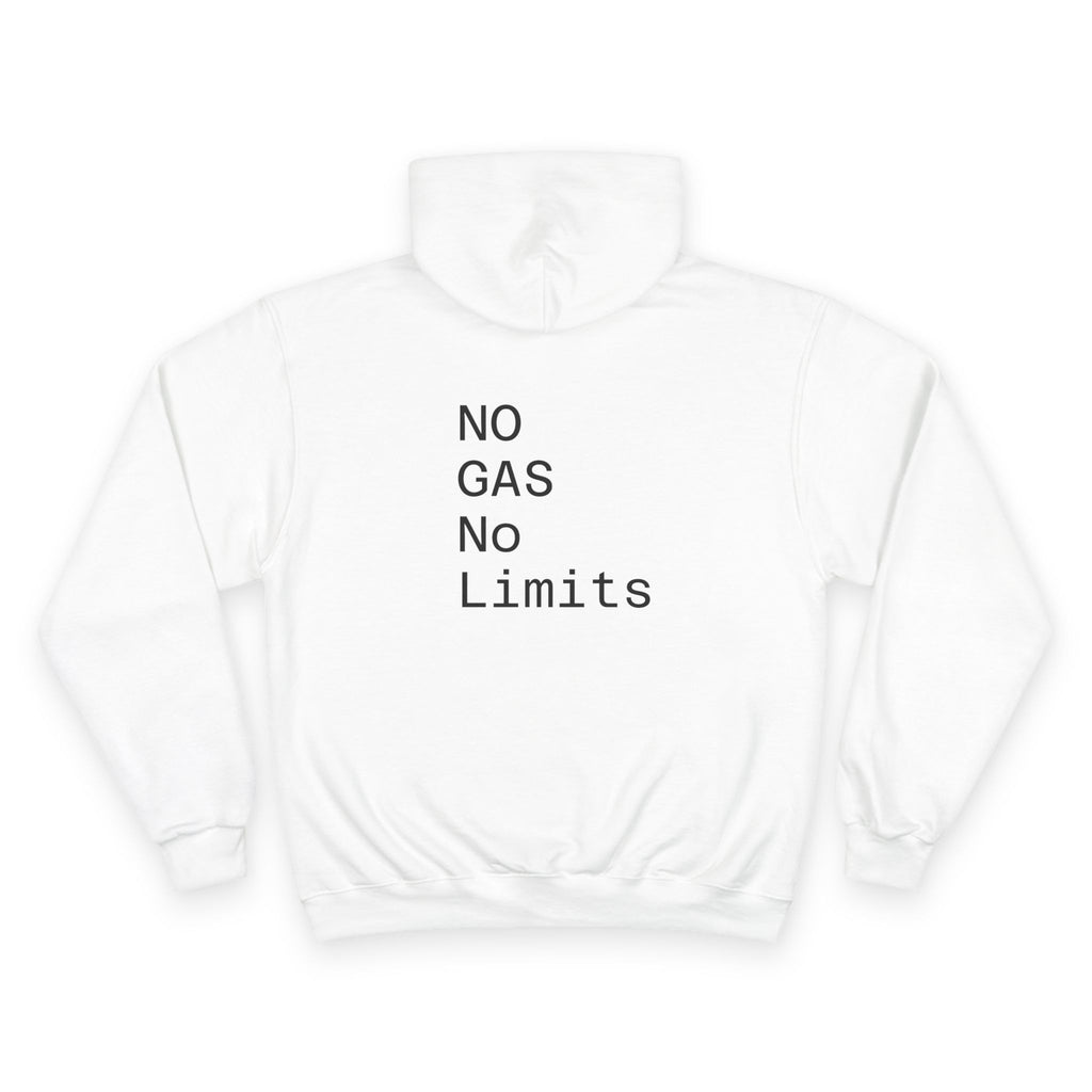 Champion Hoodie — 'NO GAS No Limits' Minimal Graphic Hoodie